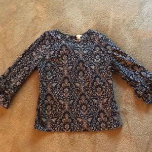 Navy and white J Crew top